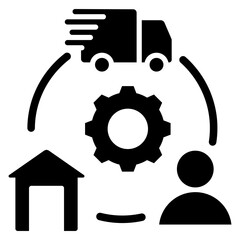 Supply Chain Glyph Icon