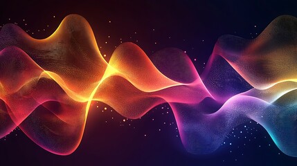 Abstract Colorful Waves Flowing Through Space