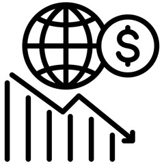 Economic Downturn Outline Icon