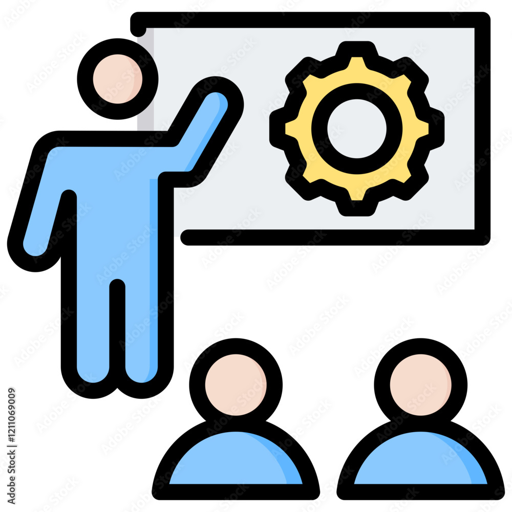 Poster skill building workshops outline color icon