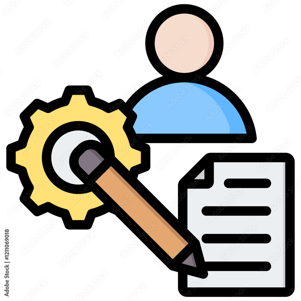 Poster non formal learning outline color icon