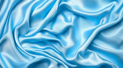 Fototapeta premium Abstract light blue silk fabric texture background.