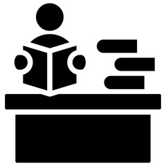 Informal Reading Glyph Icon