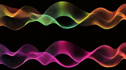 Obraz premium Abstract Colorful Waves Flowing Dark Background