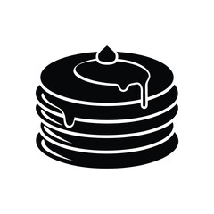 Stack of pancakes with chocolate Vector Illustration