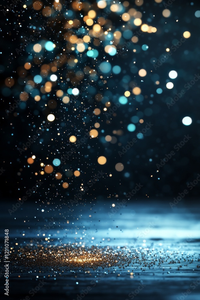 Aufkleber glittering particles illuminated by soft light create a magical atmosphere in a dark space