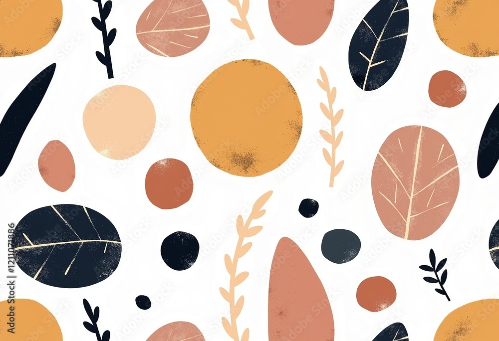 Poster muted colors geometric pattern: minimalist art with simple lines and shapes. modern sophisticated se