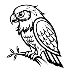 owl black outline vector drawing PNG


