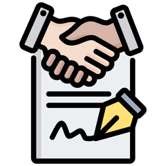 Contract Outline Color Icon