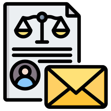 legal document with scales, person, envelope clip art preview