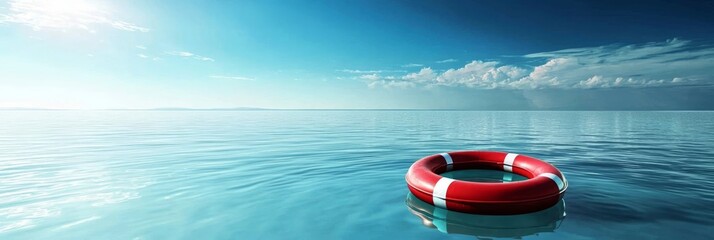 Calm waters and a bright sky create a perfect day for safety at sea.