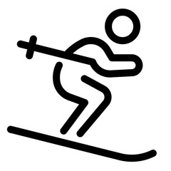 Skiing line icon. Vector format with fully editable strokes, sports series.