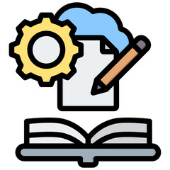 Self Paced Learning Outline Color Icon