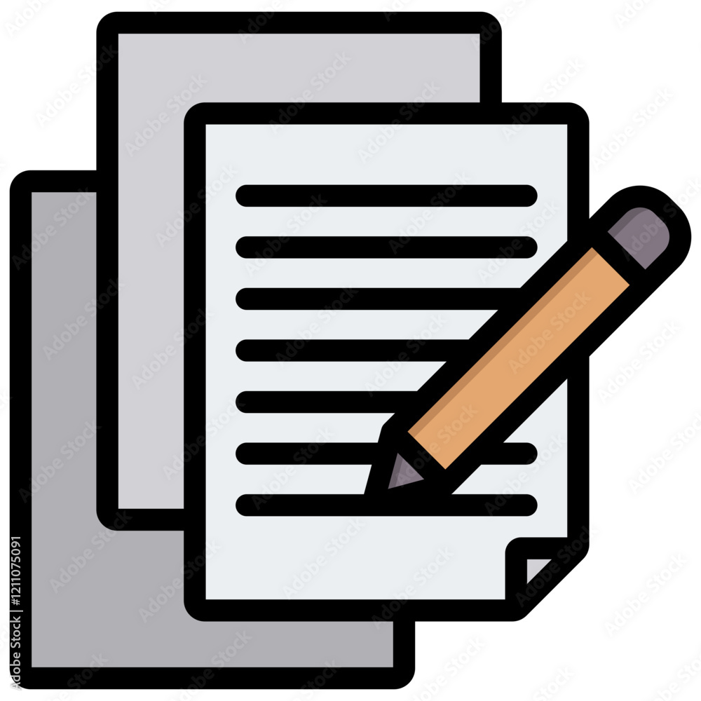 Poster enrollment process outline color icon