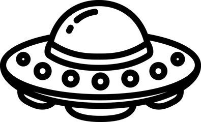 Fototapeta premium UFO Ship Line Icon
