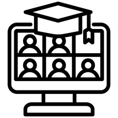 Online Classes Outline Icon
