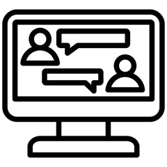 Online Chat Outline Icon
