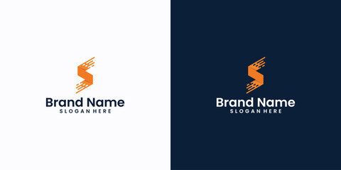 letter s logo colorfull technology