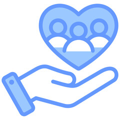 Customer Retention Blue Icon