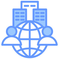 Outsourcing Blue Icon