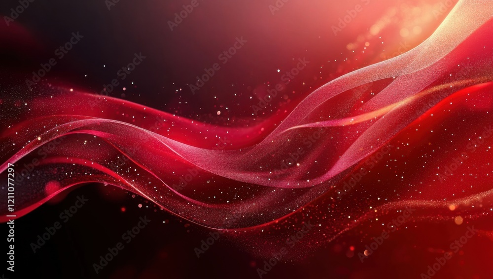 Poster abstract red wave: a symphony of light and color