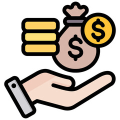 Capital Outline Color Icon