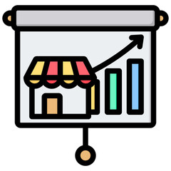 Market Trend Outline Color Icon