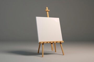 Blank Canvas on Wooden Easel Ready for Creative Artistic Expression
