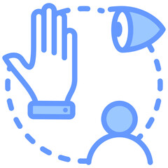 Job Shadowing Blue Icon