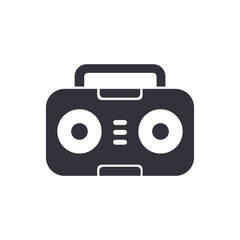 Retro radio solid icons, minimalist vector illustration ,simple transparent graphic element .Isolated on white background