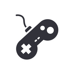 Retro game controller solid icons, minimalist vector illustration ,simple transparent graphic element .Isolated on white background