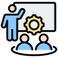 Training Workshop Outline Color Icon
