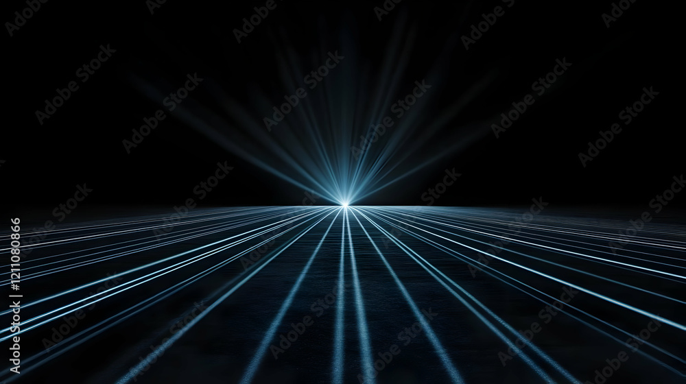 Aufkleber abstract background with light rays and stripes converging towards a bright center point