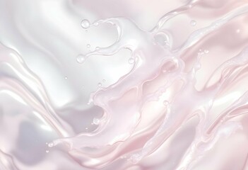 Cosmetic gel, serum transparent sample. Liquid cream with bubble texture. Gel texture of a cosmetic product. Clear liquid lotion for skin care.