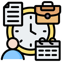 Office Hours Outline Color Icon