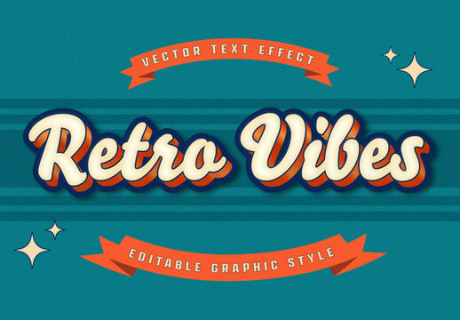 Blue and Orange Retro Text Style