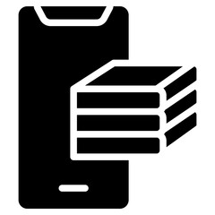 Online Library Glyph Icon