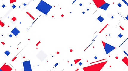 Abstract Geometric Design Red Blue White Shapes
