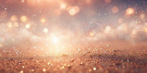 Golden Sparkle Background Shimmering Glittering Texture with Soft Bokeh Lights and a Dreamy Atmosphere