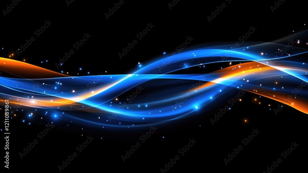 Poster abstract waves flow dynamically bright