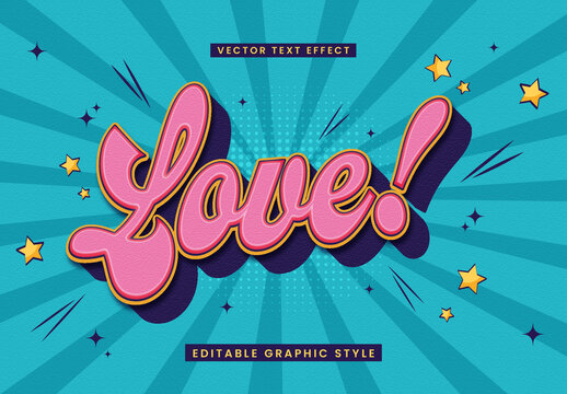 Pink Retro Font Comic Script Text Effect