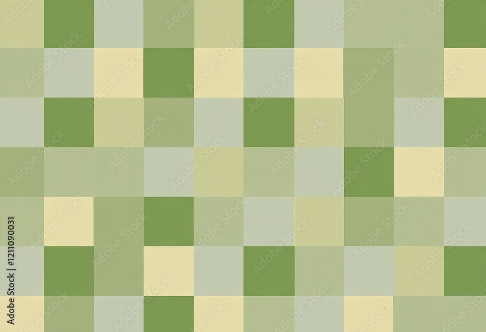 Poster abstract square pattern: seamless design with soft muted green and beige palette. ideal for modern f