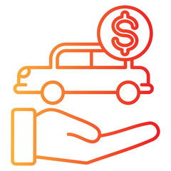 car loans vector single icon with a line gradient style