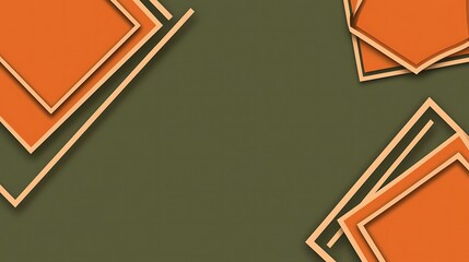 Abstract geometric design with orange and green shapes