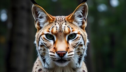 Obraz premium Majestic Lynx Close Up Stunning Wildlife Photo