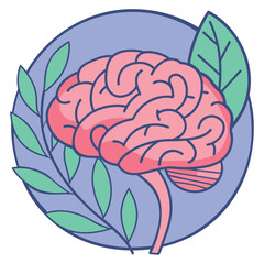 Brain nature circular frame