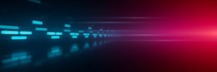 Blue and black waves of light create a dynamic digital art pattern