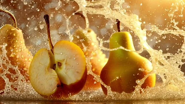 Fruit pieces of Pear Videos 4K
