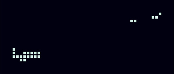 Cayman Islands dotted map. Digital style map of the country on dark background. Cayman Islands shape with square dots. Colored dots style. Large size squares. Awesome vector illustration.