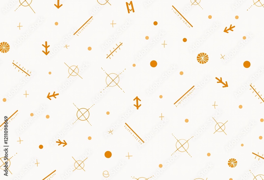 Poster creative minimalist line art: a repeating vector pattern with delicate thin lines, soft colors, and 